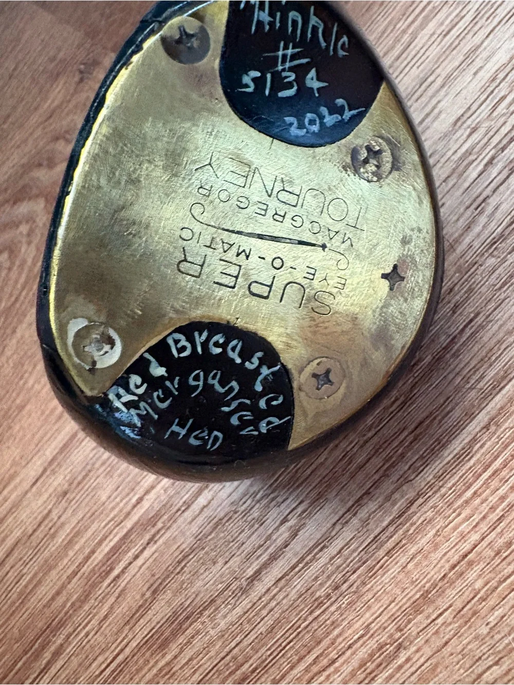 Vintage Red-Breasted Merganser Carved into Golf Club from 2022 Player